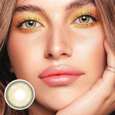 Lentes de contacto de color marrón gema